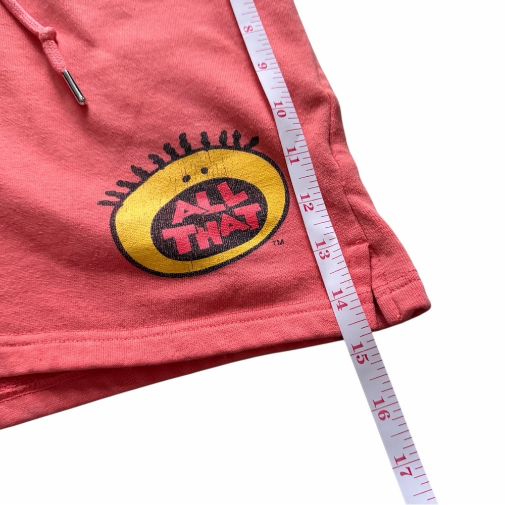 VTG Y2K Nickelodeon All That Sweat Shorts Orange W Logo Mens Size M - Picture 5 of 8